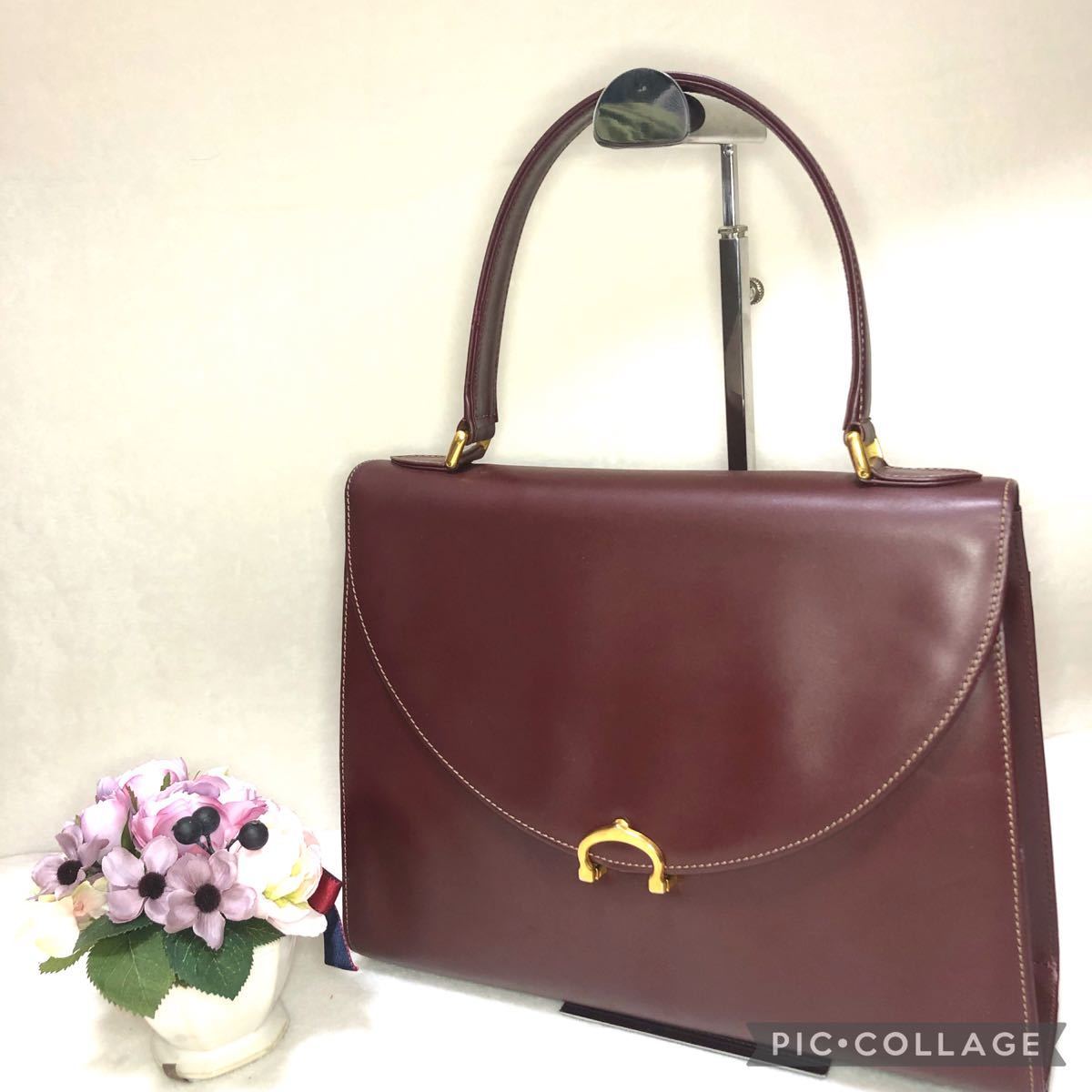 美品】Cartier カルティエ ハンドバッグ ボルドー マストライン レザー