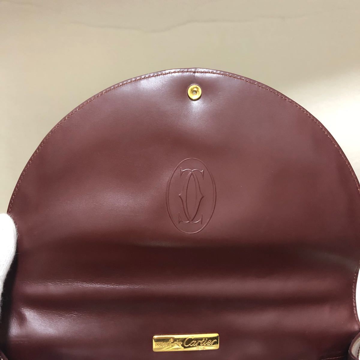 美品】Cartier カルティエ ハンドバッグ ボルドー マストライン レザー