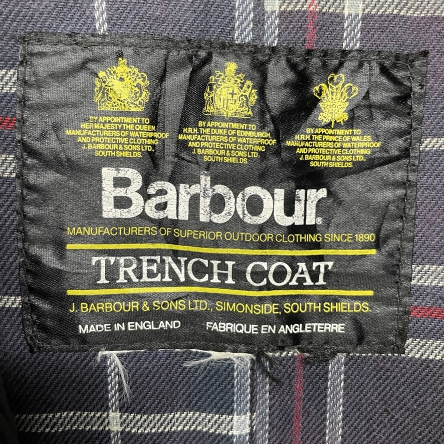 Barbour バブアー TRENCH COAT トレンチコート 英国製 ヴィンテージ オイルドジャケット 3ワラント_画像3