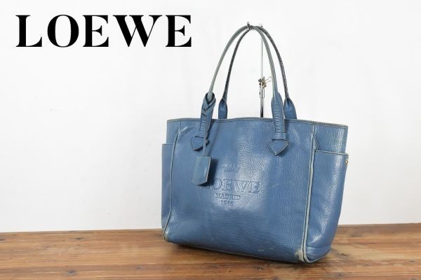 AW A3251 高級 LOEWE ロエベ ロゴ セミ ショルダー ハンド トート