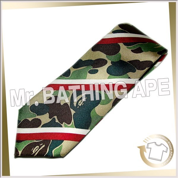 60■Mr.BATHING APE 1stカモレジメンタルタイ 未使用 ミスターベイシングエイプ ネクタイ BAPE SK23_220908_1_画像1