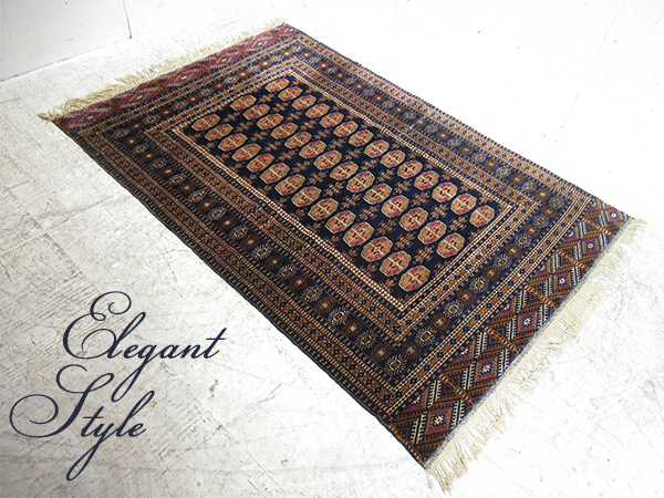 パキスタン絨毯 コルクウール100％ シングルノット 高級絨毯 ラグ 手織り