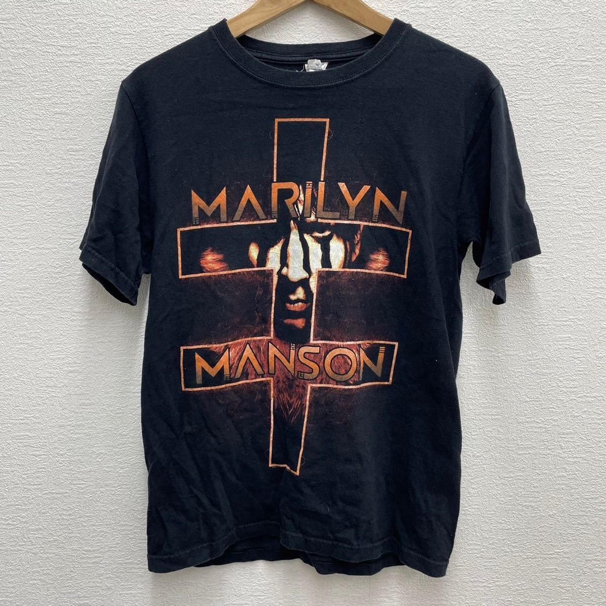 女の子向けプレゼント集結 マリリンマンソン MANSON MARILYN 半袖 S ブラック anvil Tシャツ ツアー ロック Tシャツ