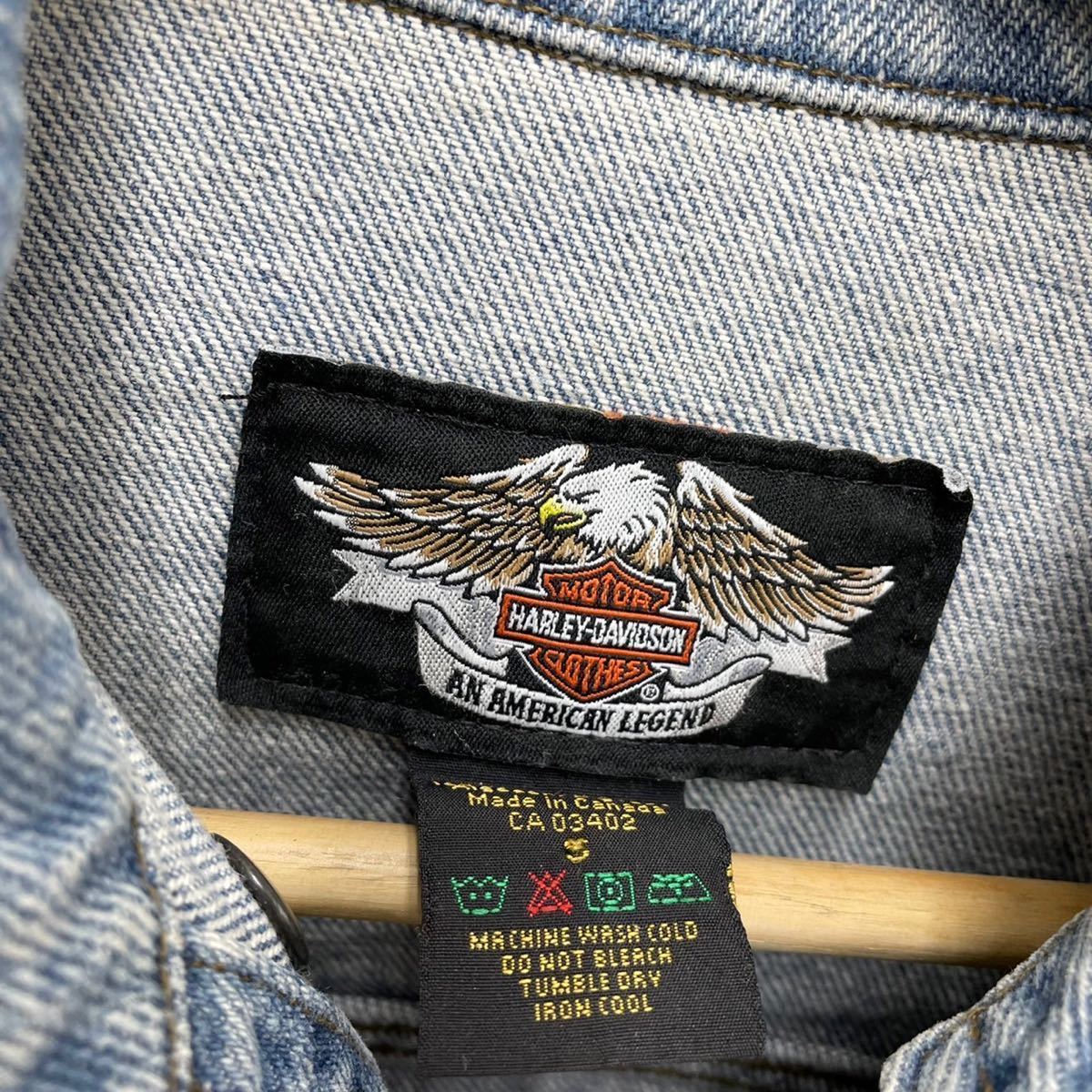 HARLEY-DAVIDSON ハーレーダビットソン デニム ライダース シングル ジャケットGジャン S_画像3