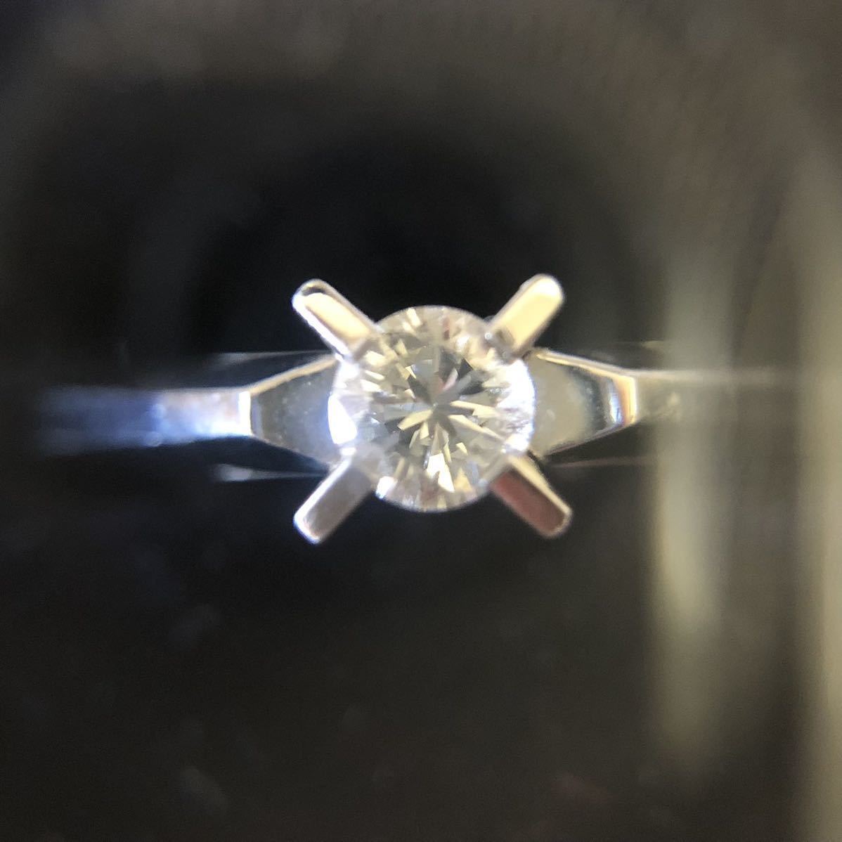ASSCHER DIAMOND 指輪 プラチナ PT900 ダイヤモンド 0.2ct ケース付き リング 約9号 約3.8g 結婚婚約指輪 刻印有  StoK セイコージュエリー