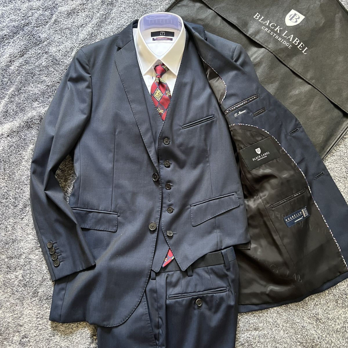 くすみ水色 BLACK LABAL ブラックレーベル クレストブリッジ 紺