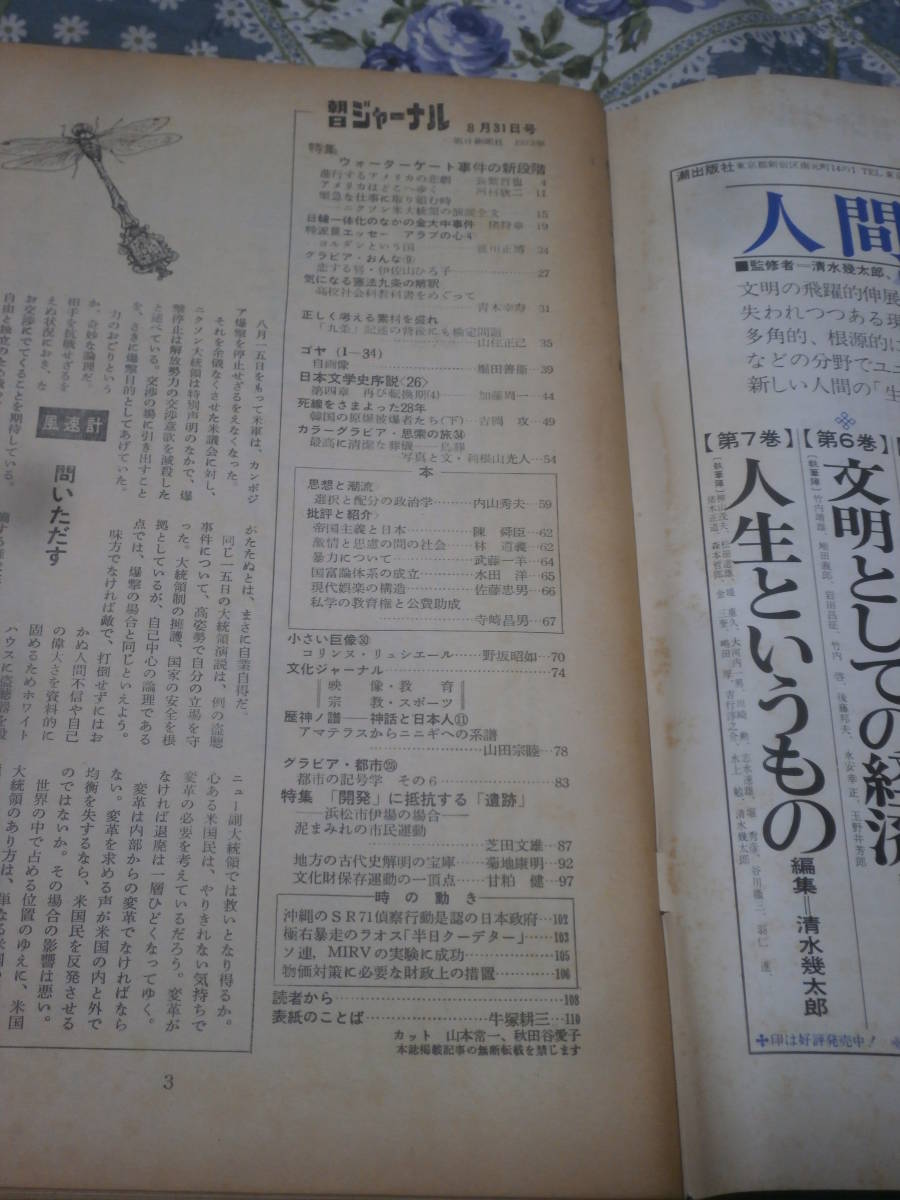 朝日ジャーナル 1973年 Vol.15 No.34 8月31日号 特集 ウォーターゲート事件の新段階 DI10の画像3