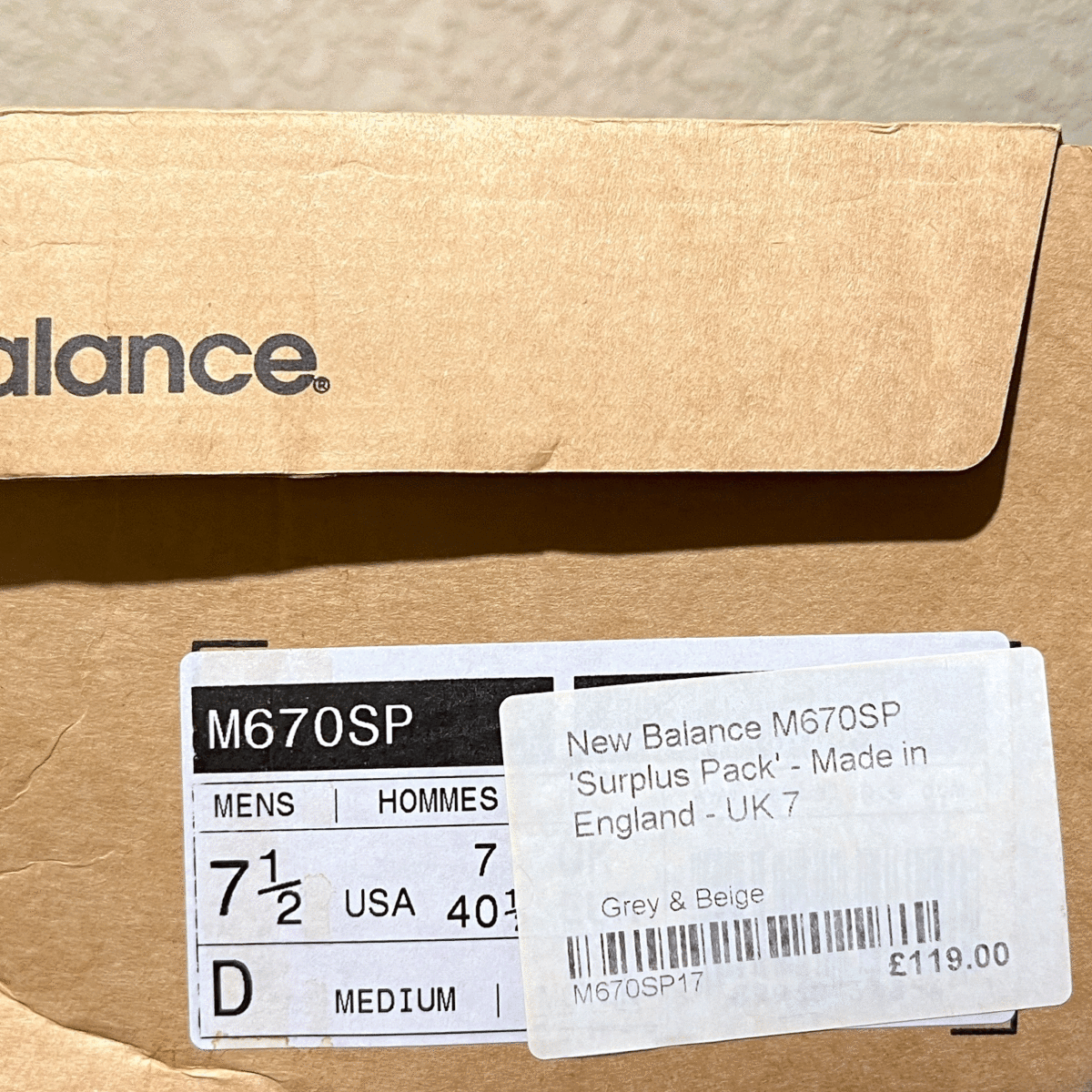 110th記念 NB直営限定 UK制 NEW BALANCE M670SP【The MiUK Surplus Pack】US7.5D 25.5cm 新品イギリス英國制 レザー スエード M1300廉価