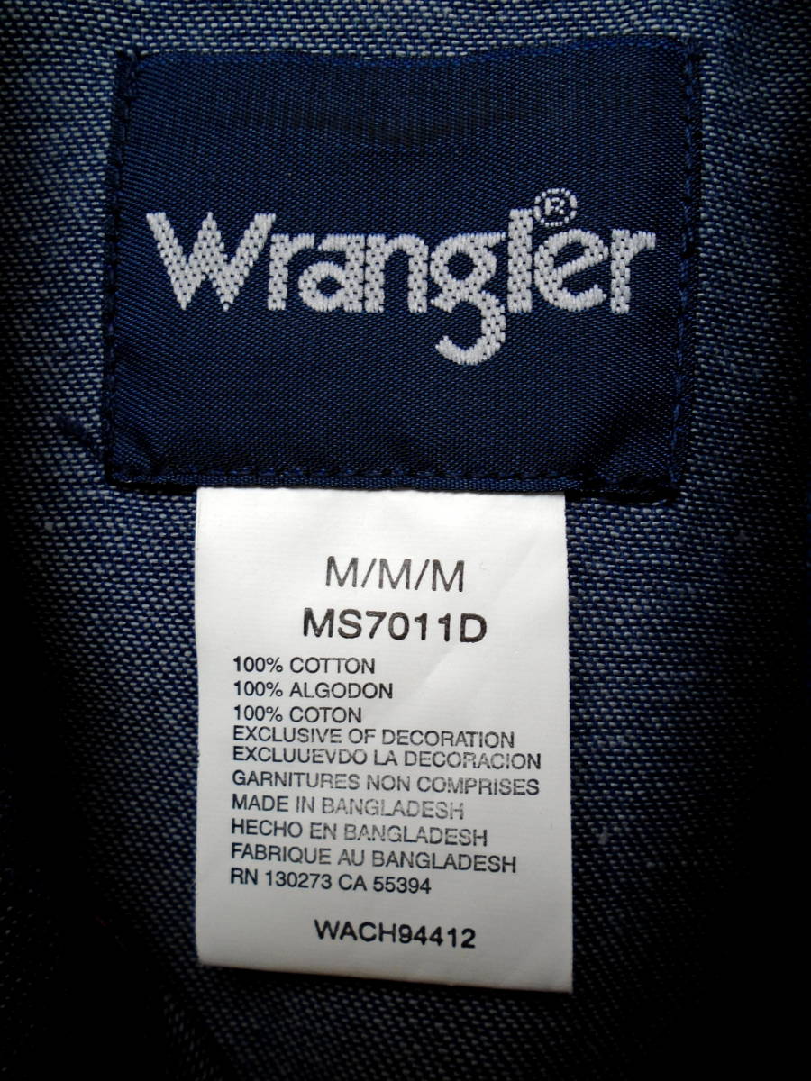 新品同様品 ラングラー Wrangler リジッドデニム ウエスタンシャツ (XL)　_画像9