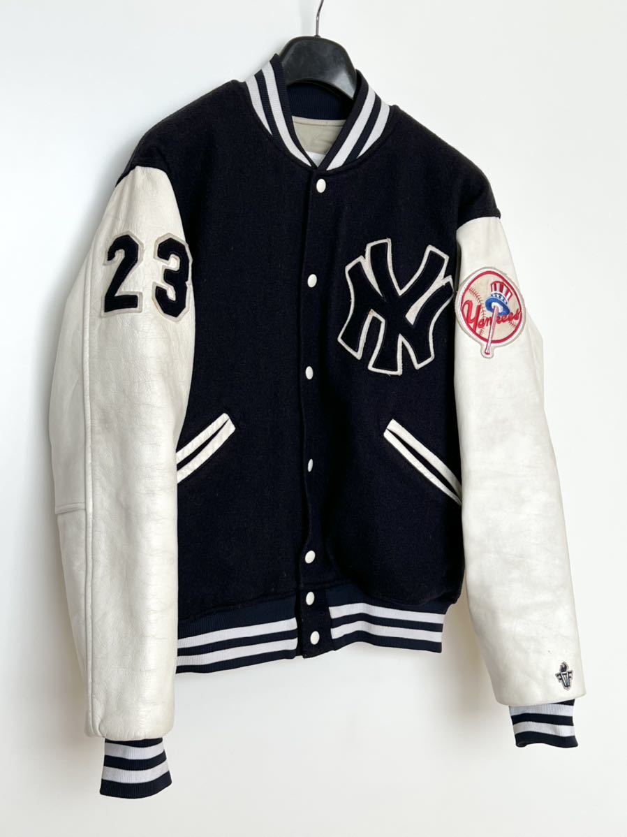 90s USA製 FELCO YANKEES フルデコ 袖革 スタジャン MLB ニューヨーク