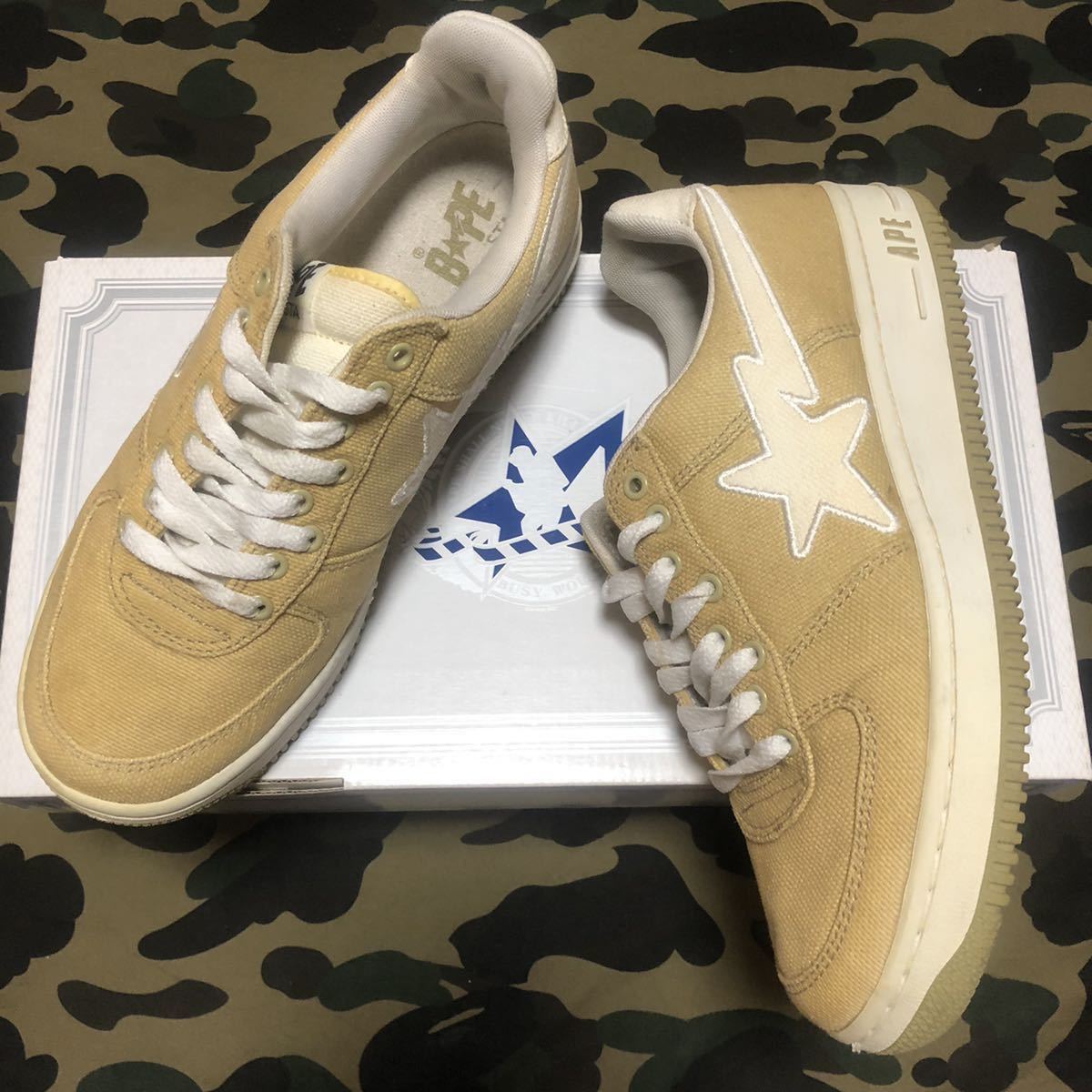 BAPESTA OG FS-001 LOW BEIGE US9 27CM BAPE STA ベイプスタ A BATHING