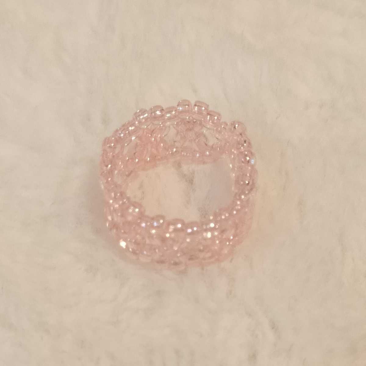 [No.5119] кольцо бисер кольцо racy плетеный Aurora розовый 