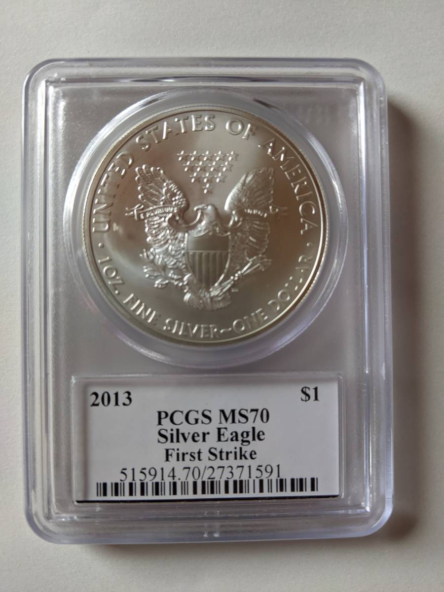 PCGS ファーストストライク マーカンティサイン入り MS70 イーグル銀貨