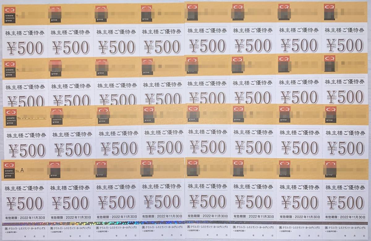 最新作正規品】 クリエイトレストランツ 株主優待券 16000円分 期限