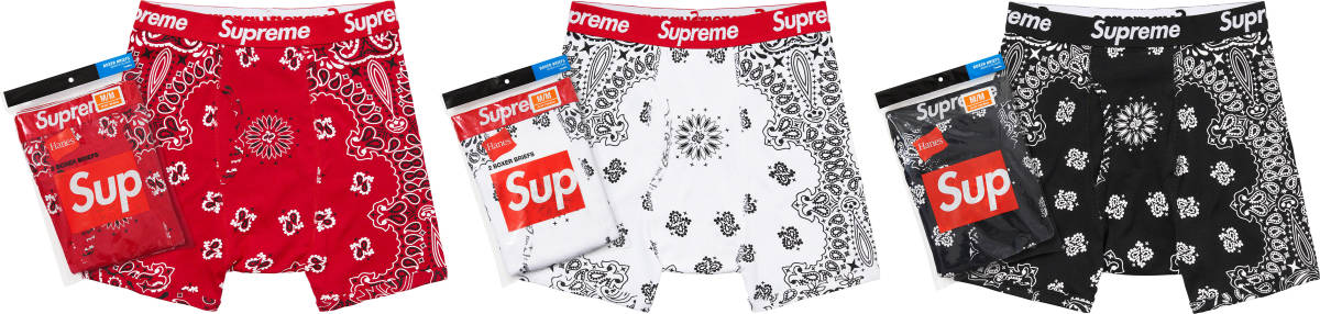 22FW Supreme Hanes Bandana Boxer Briefs（2Pack） Mサイズ Black 黒 ボクサーパンツ シュプリーム