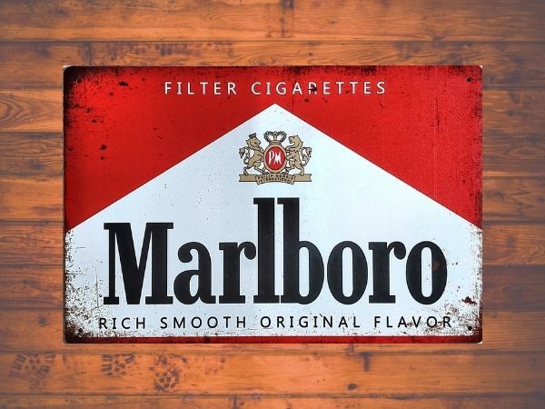 最安値で Marlboro ブリキ 看板 ガレージ プレート タバコ