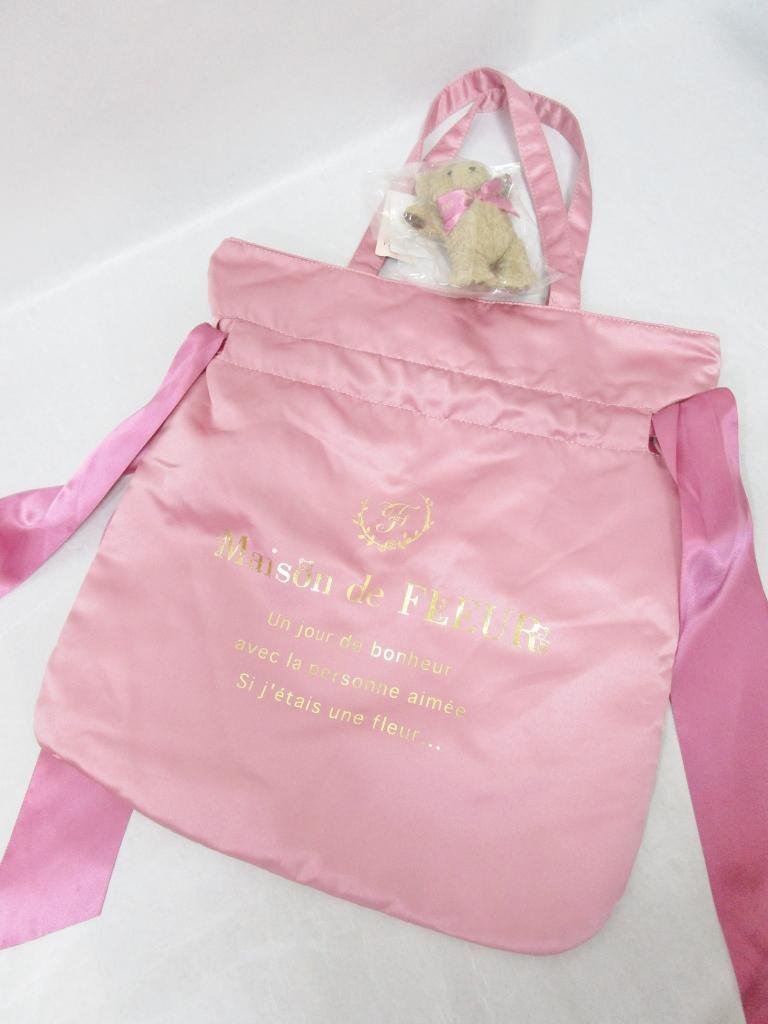 新品】Maison de FLEUR メゾンドフルール バッグ ピンク ベアチャーム ...