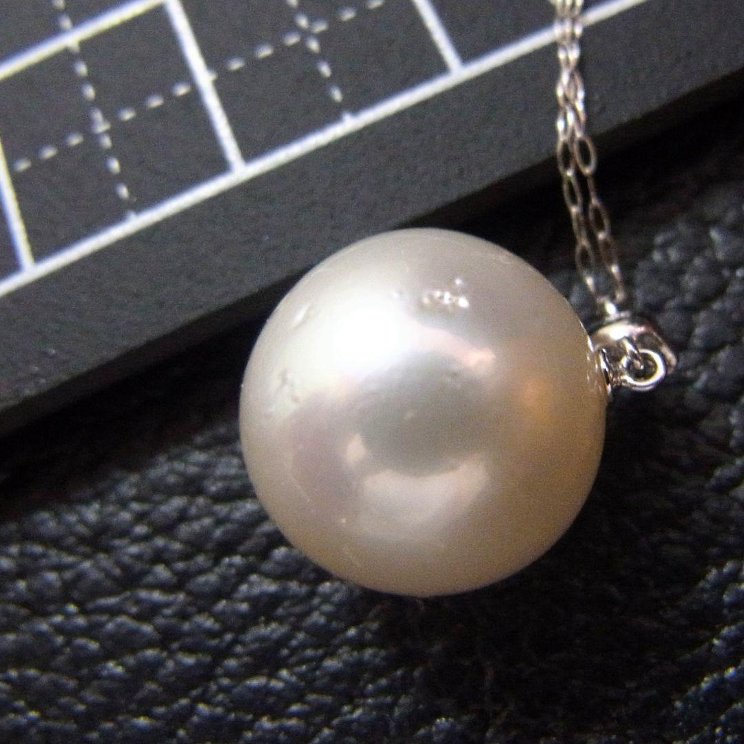 本物【新品】南洋真珠 ダイヤネックレス プラチナ 12mm玉 大粒真珠-