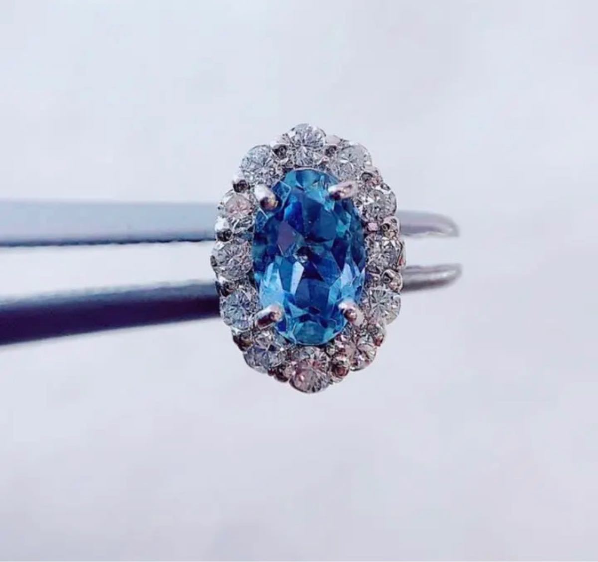 スノーブルー ☆0.20ct☆✨一粒ハートアクアマリンプラチナ
