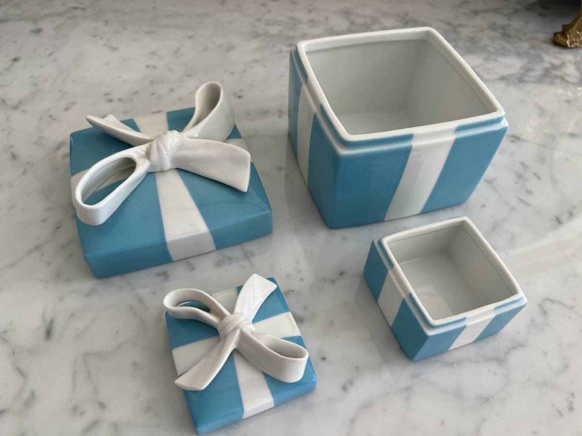 【自宅保管品】TIFFANY&Co. ティファニー ブルー　陶器　ボックス　アクセサリーケース　小物入れ_画像1