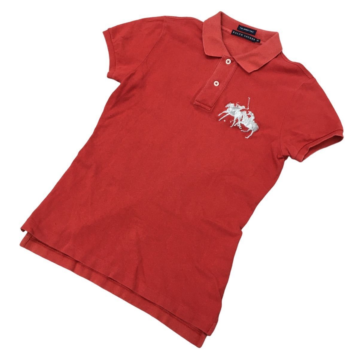ラルフローレン ポロシャツ レディース M 赤 ビッグポニー - ポロシャツ