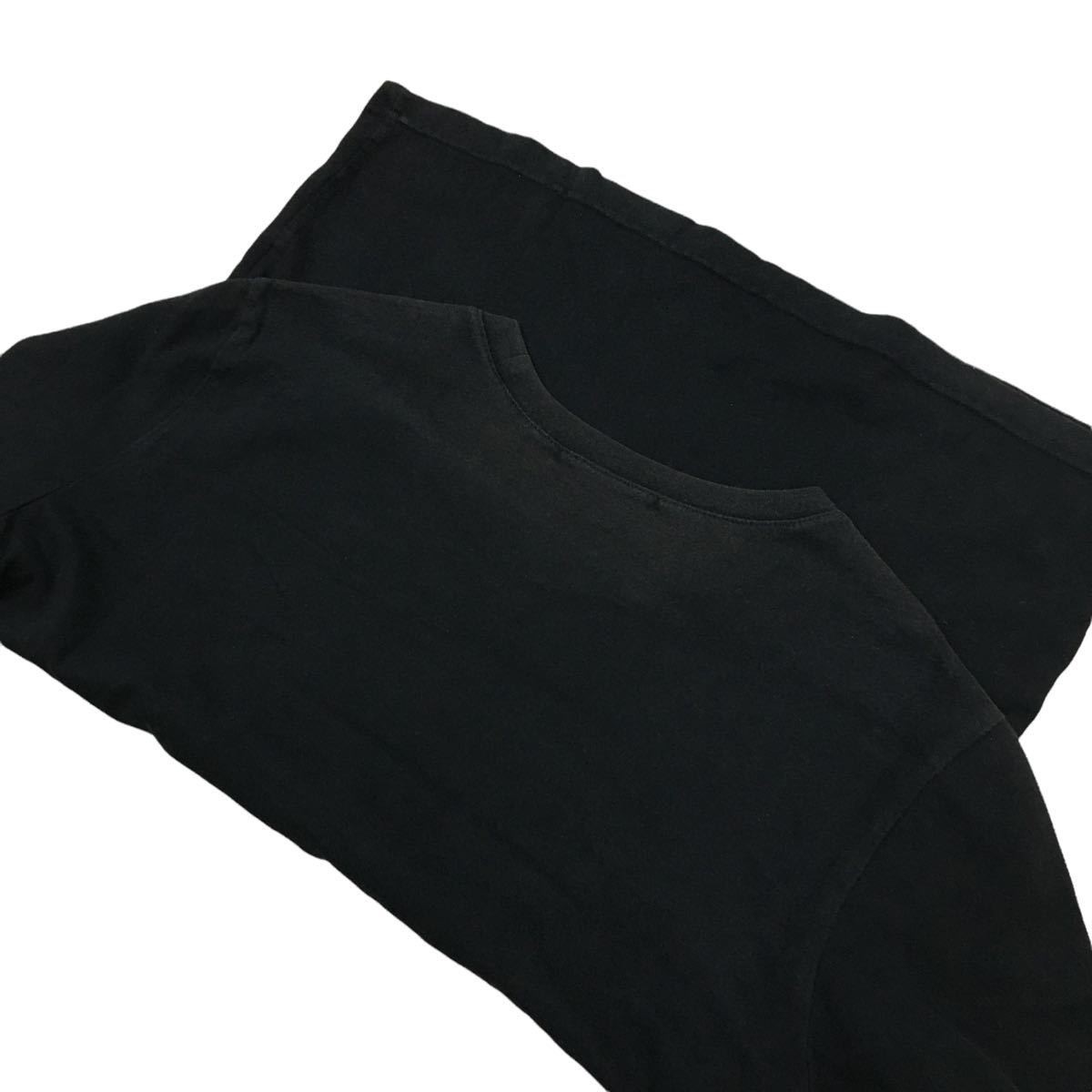 ★B-158 GUESS ゲス エンボス ロゴ 半袖 Tシャツ カットソー トップス size S ブラック メンズ_画像6