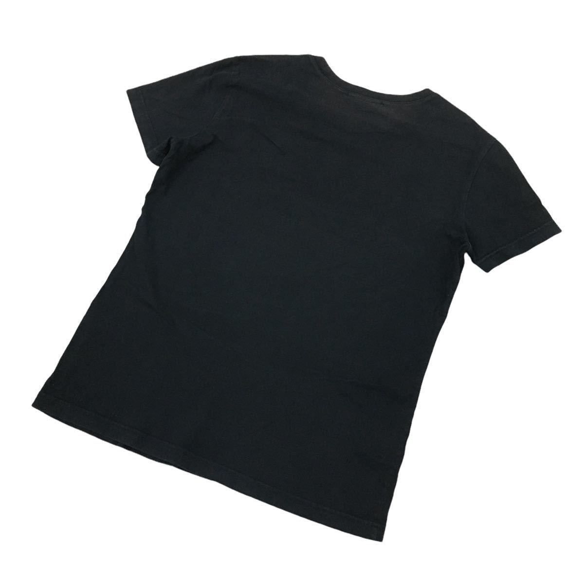 ★B-158 GUESS ゲス エンボス ロゴ 半袖 Tシャツ カットソー トップス size S ブラック メンズ_画像5
