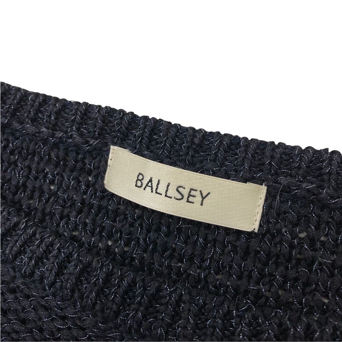 ☆E-9 BALLSEY ボールジィ / ボールジー 七分袖 ニット セーター トップス size 38 ネイビー レディース_画像6