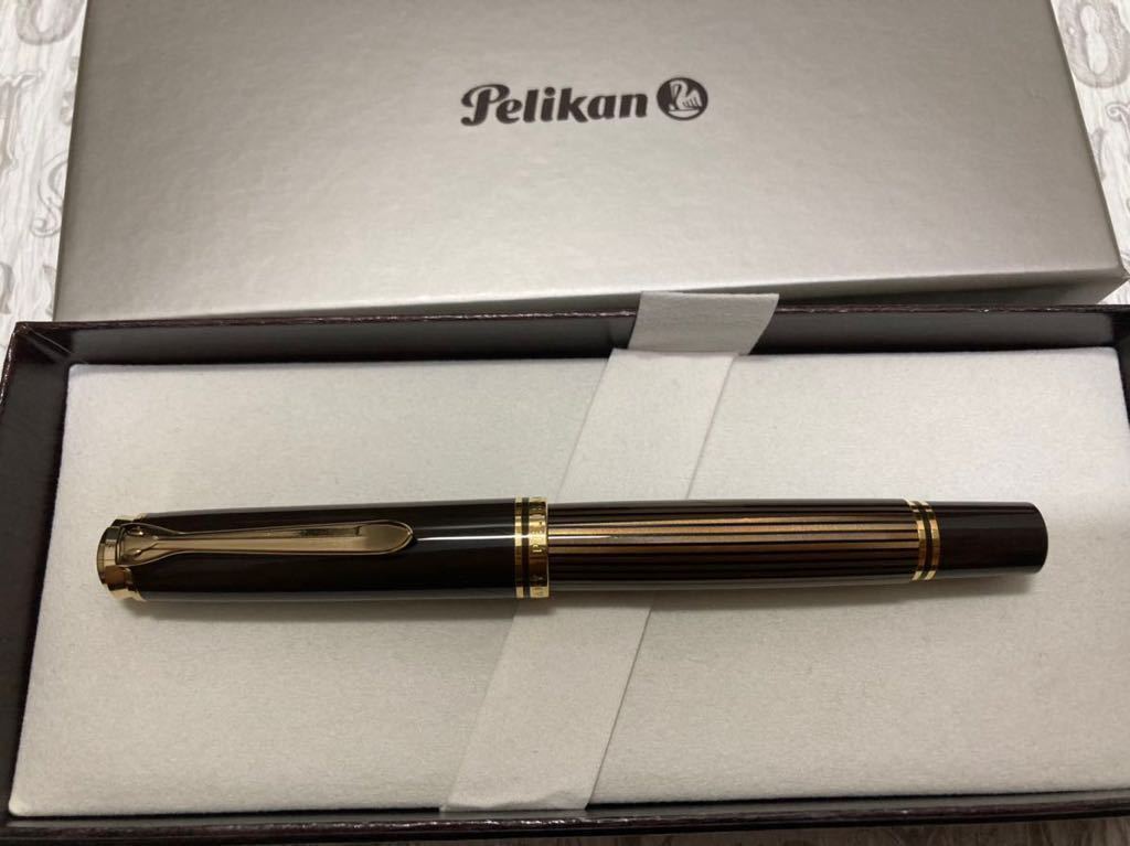 Pelikan ペリカン万年筆 スーベレーン M800 ブラウンブラック 茶縞 字