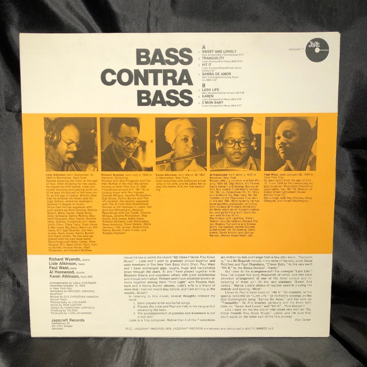 Lisle Atkinson / Bass Contra Bass LP Jazzcraft Records_画像2