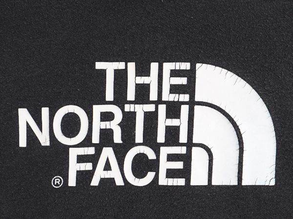 人気 黒 ■ ノースフェイス プリント スウェット フード パーカー レディース L / 古着 The North Face プルオーバー トレーナー スエット_画像3