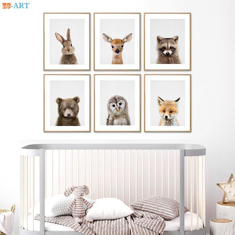 [** new goods **]*1 sheets select * canvas picture poster rabbit dog deer Bear fox. owl animal wall art 30x40cm