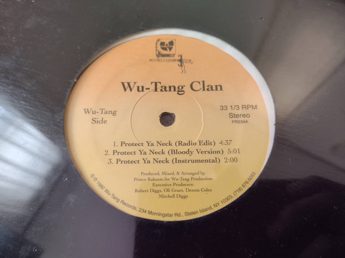 【レア】★シールド★ Wu Tang Clan 自主盤 1stPress 『 Protect Ya Neck / After The Laughter Comes Tears 』　おまけあり_画像2