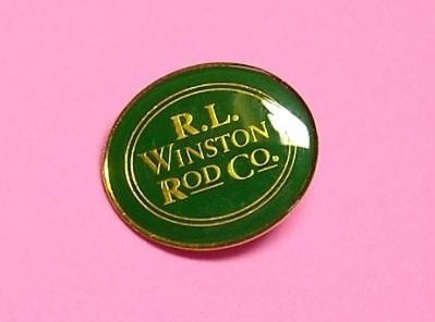 ウインストン ロッド R.L. Winston ROD Co. ピンバッジ 緑◎ビンズ　31-27mm_画像1