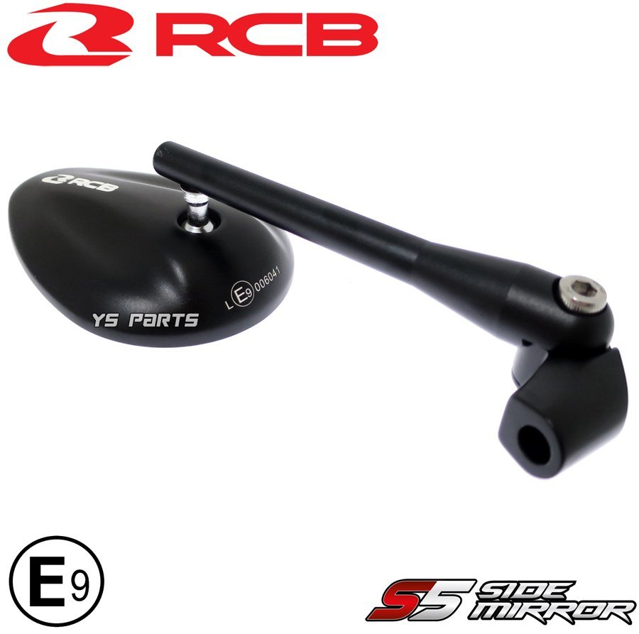 RCB shell mirror black 10mm reverse Grand Majesty 400/TW200/TW225/SRX400/SRX600/FZ25/R1-Z/SRV250/TTR250/X-MAX250/ Serow 225/ Tricker 