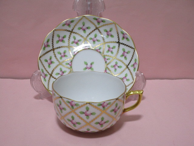 本物 新品 Herend/ヘレンド セーブル風小薔薇金彩(SPROG) ティー