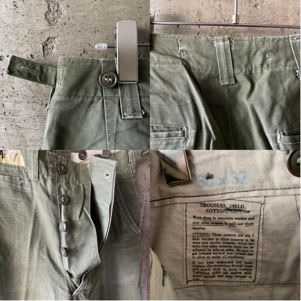 【AZ17】本物 アメリカ軍 US ARMY M43 M-1943 米軍 フィールドパンツ M-1943 TROUSERS,FIELD,COTTON, O.D._画像2