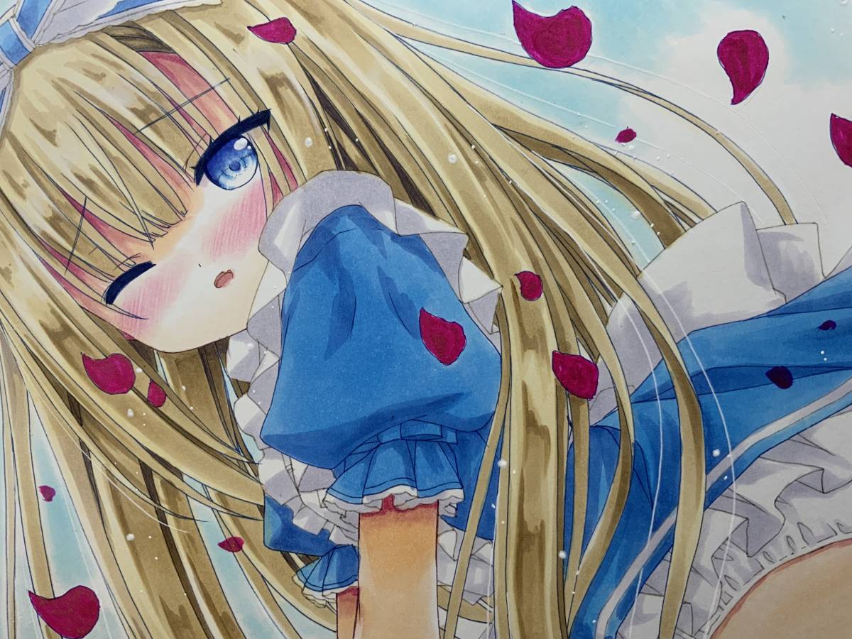 ヤフオク! - 手書きイラスト 不思議の国のアリス 色紙イラスト