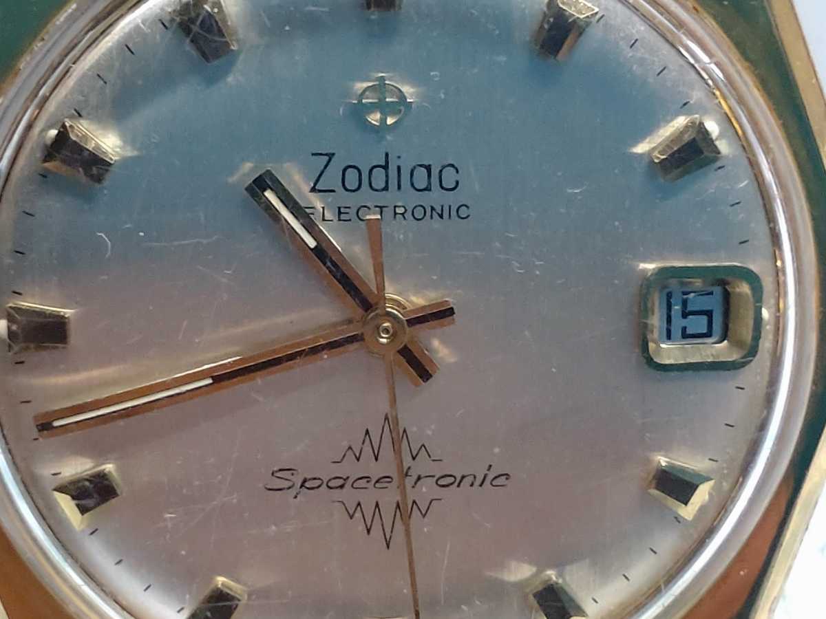 ● Zodiac ELECTRIC SPACETRONIC SWISS 電磁テンプ 腕時計 ゾディアック エレクトリック スペーストロニック ヘキサゴン 動作未確認 ④_画像4