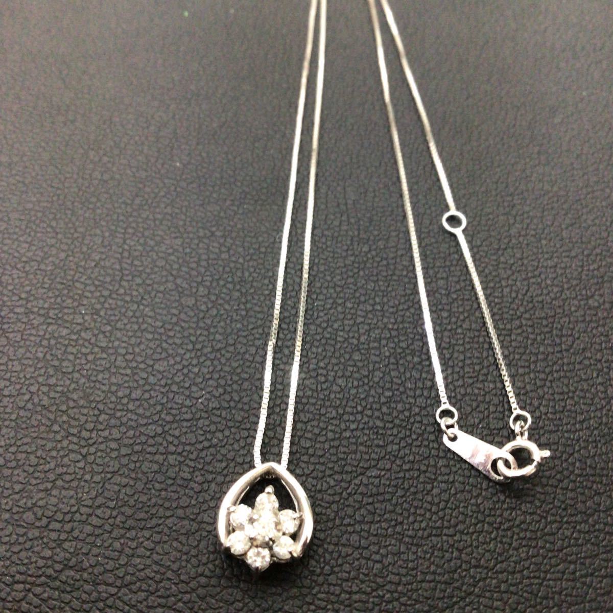 最終値下げ価格】K14WG ネックレス ダイヤ付 ダイヤネックレス
