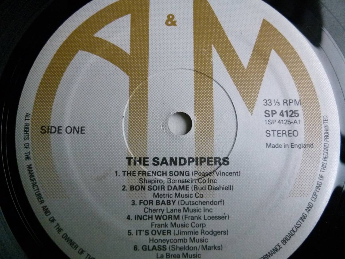 The Sandpipers『The French Song』LP Soft Rock ソフトロック 美女ジャケの画像3