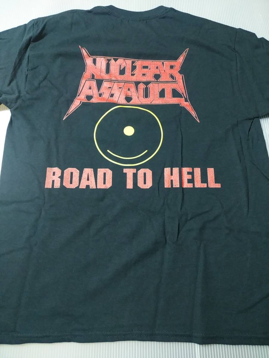 NUCLEAR ASSAULT Tシャツ road to hell 黒L / d.r.i. attitude adjustment s.o.d. accused slayer metallica anthrax exodus testament_画像4