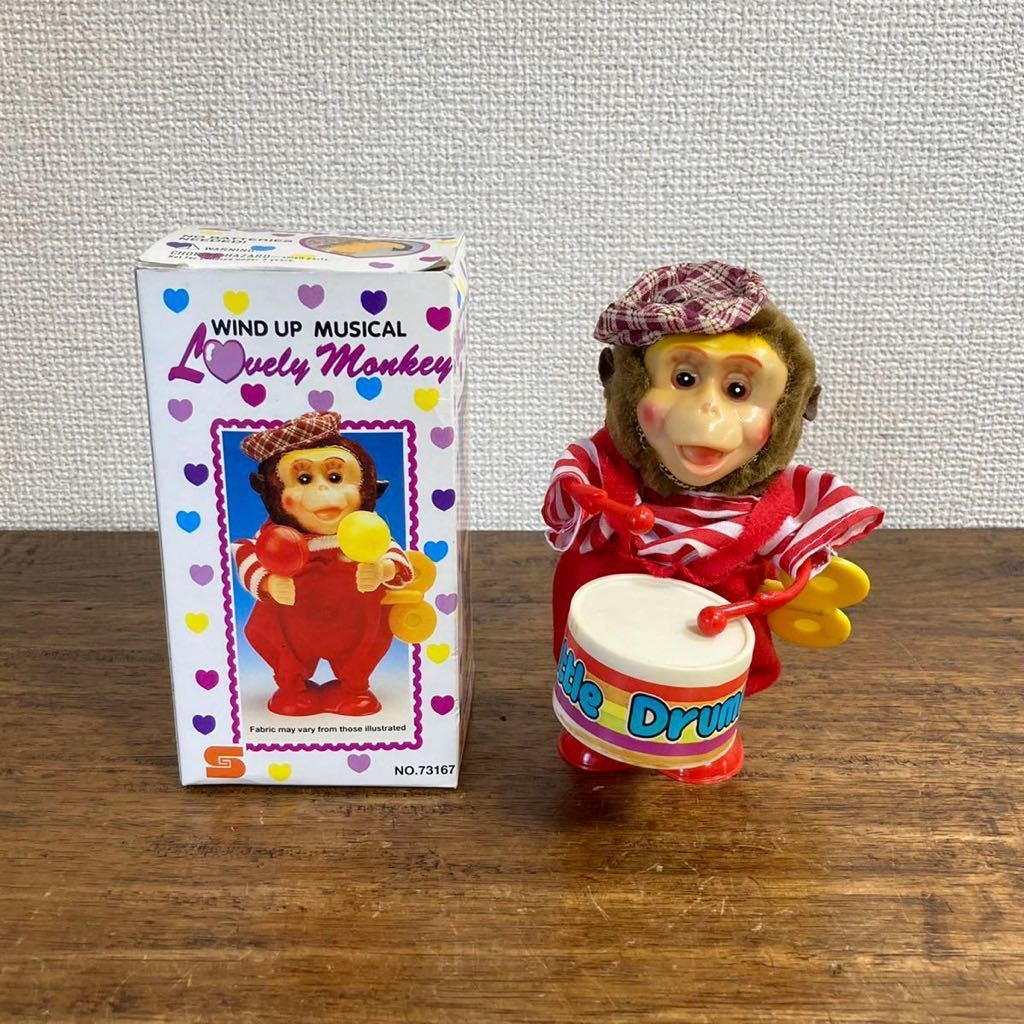  retro toy musical Monkey box attaching drum monkey zen my doll Lovery Monkey Rav Lee cymbals Monkey antique . futoshi hand drum musical instruments 