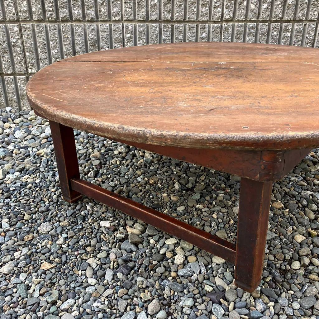 昭和レトロ ちゃぶ台 アンティーク 丸テーブル 折り畳み 古家具 古民家 Amazon.co.jp: 昭和レトロな折り畳み丸ちゃぶ台1950-60年代古録展