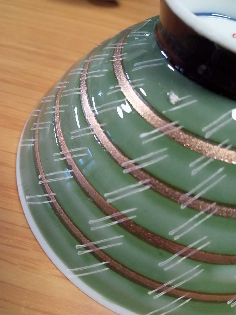昭和レトロ　ご飯茶碗　しぶいグリーン　2個_画像7