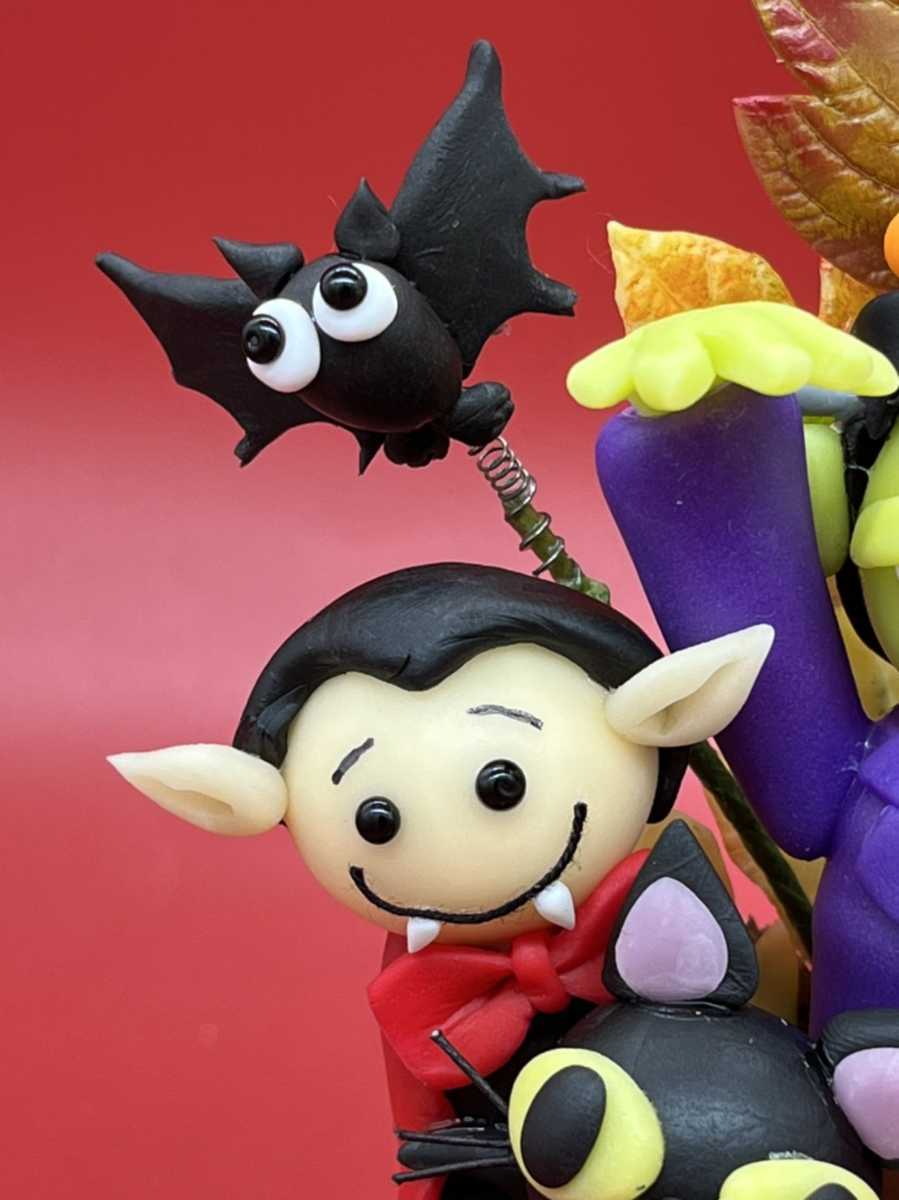 樹脂粘土 ハンドメイド ハロウィン~猫 カボチャ コウモリ マミー