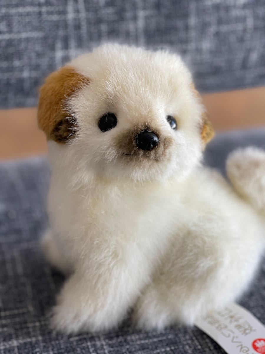 希少】童心 dousin 犬 白茶 ぬいぐるみ 職人 リアル レトロ 希少】童心 dousin 犬 白茶 ぬいぐるみ 職人 リアル レトロ