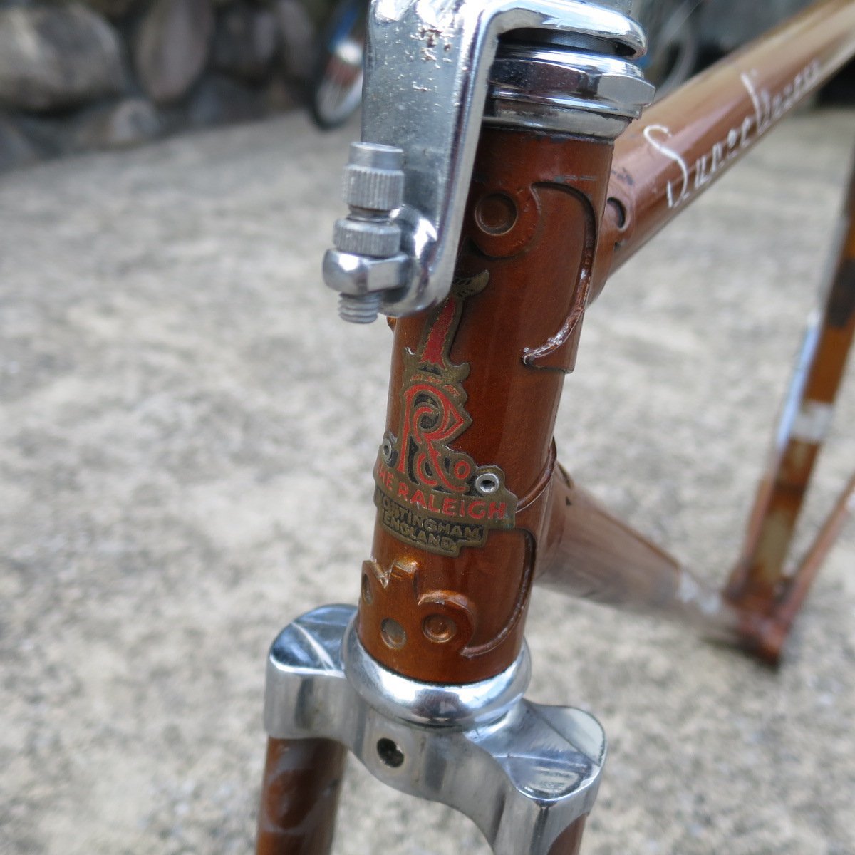 Raleigh ラーレー Carlton カールトン　1973年 Super Course　フレーム 54㎝（C-T）カペララグ 531　純正ヘッドパーツ シートピン付き_画像2