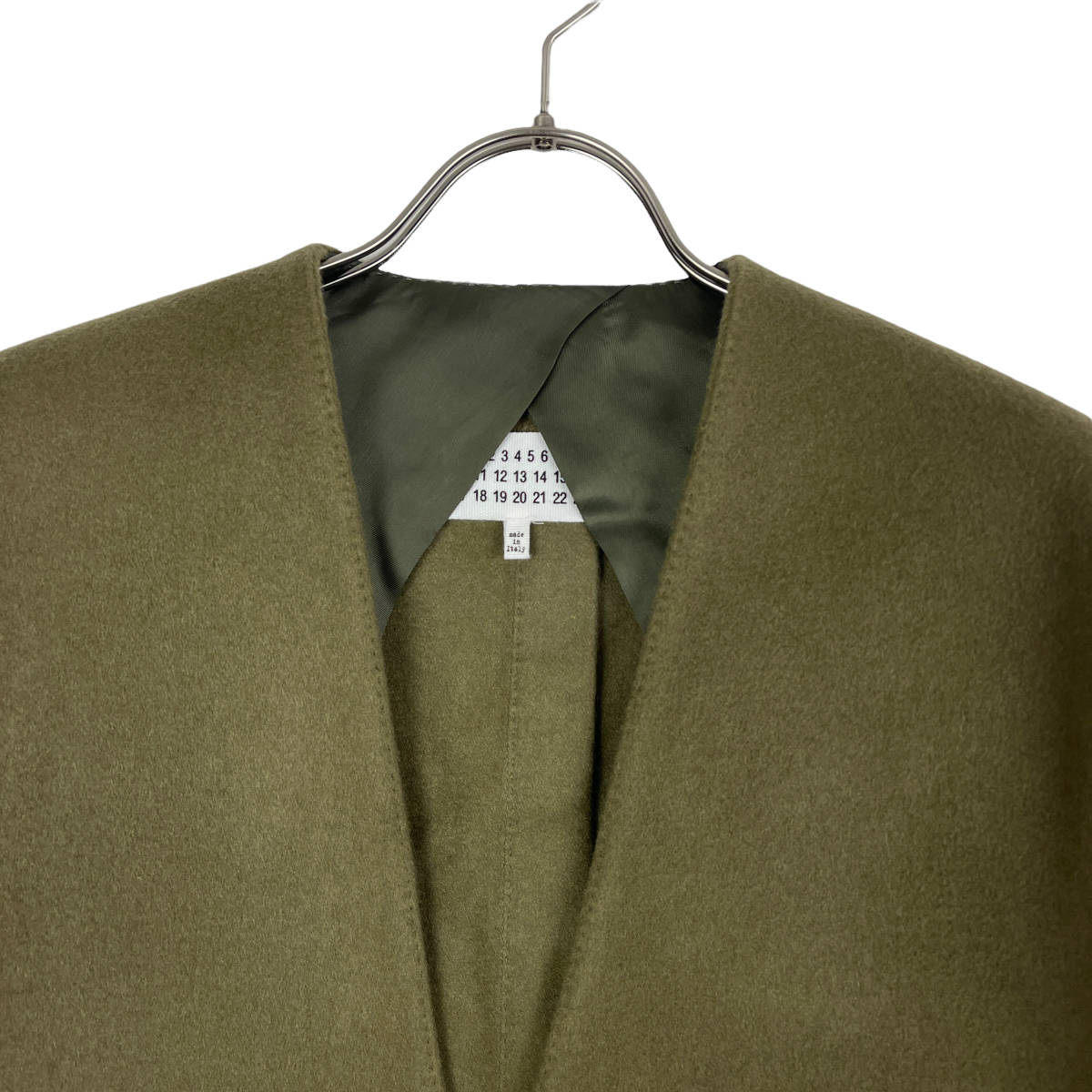 Maison Margiela(メゾン マルジェラ) cashmere no collar jacket (khaki)_画像2