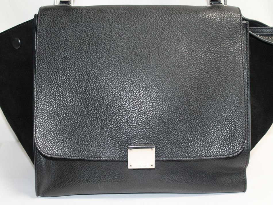 中古 CELINE トラペーズ 2WAY ハンドバッグ ショルダーバッグ ブラック